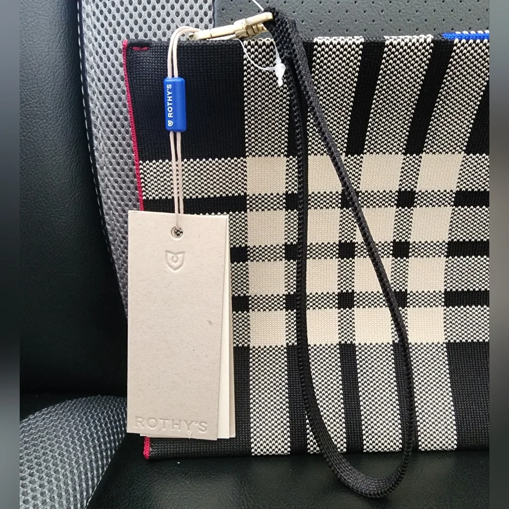 NWTs Rothy's Blackberry Plaid Wristlet - Picture 2 of 4